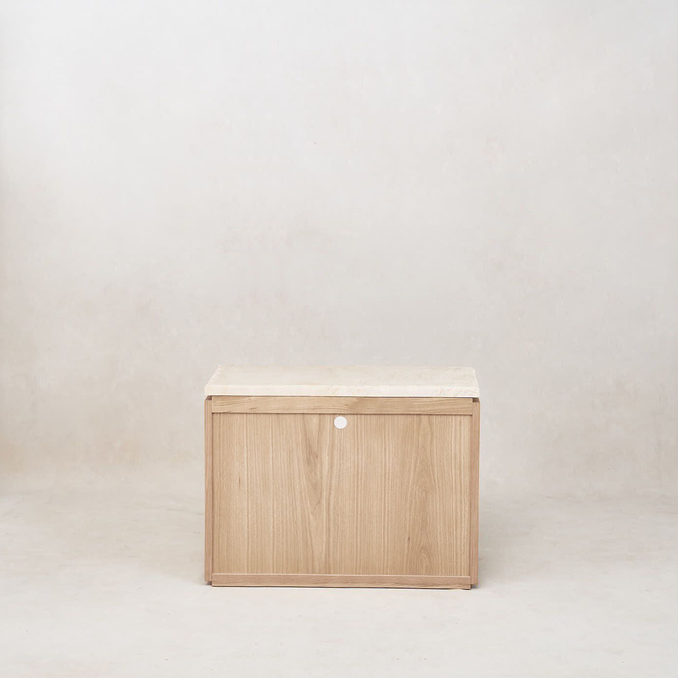 Table de chevet en marbre Sofita - Chêne blanc