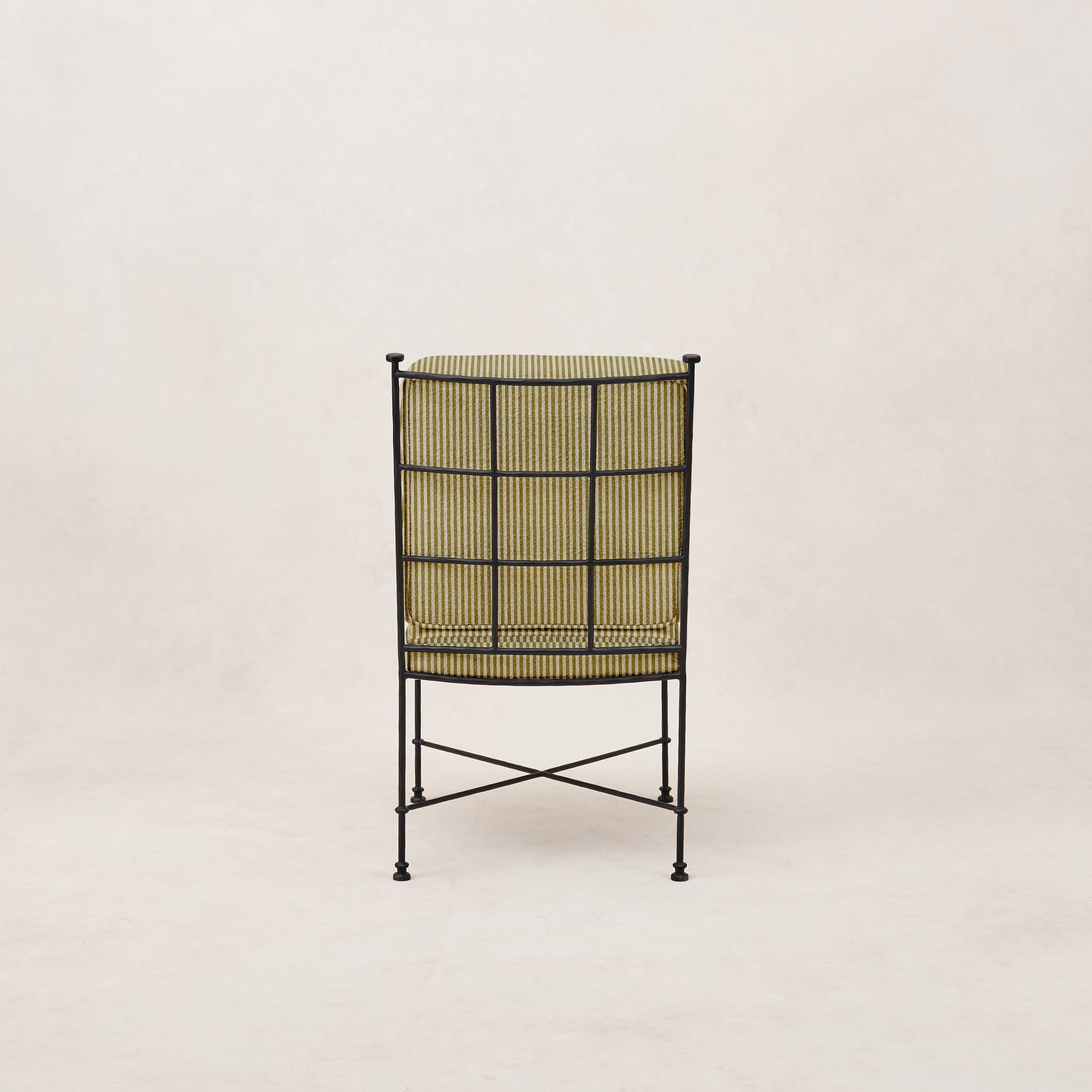 Chaise de salle à manger d'extérieur sans accoudoirs Provence - Rayures olive