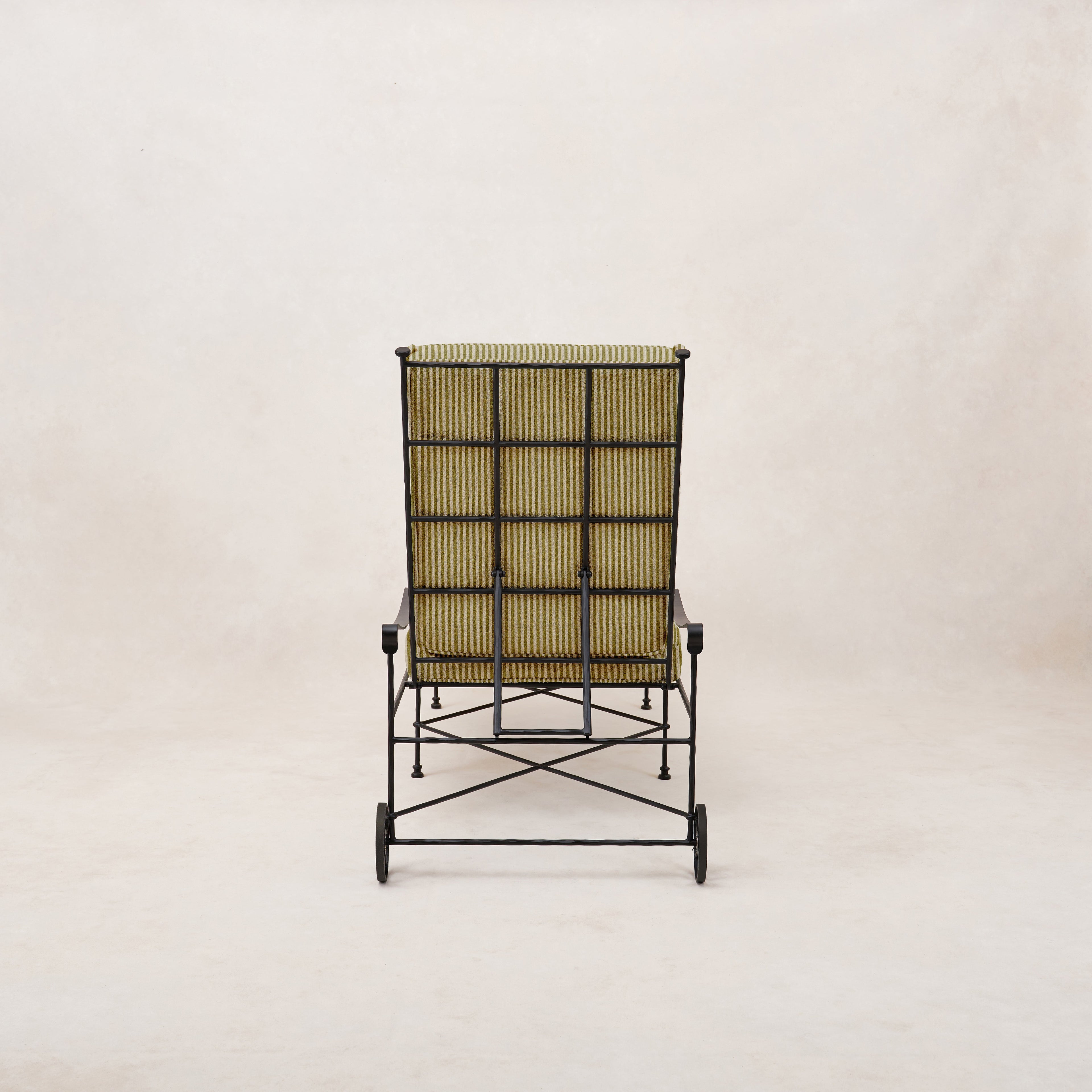 Chaise longue d'extérieur Provence - Rayures olive