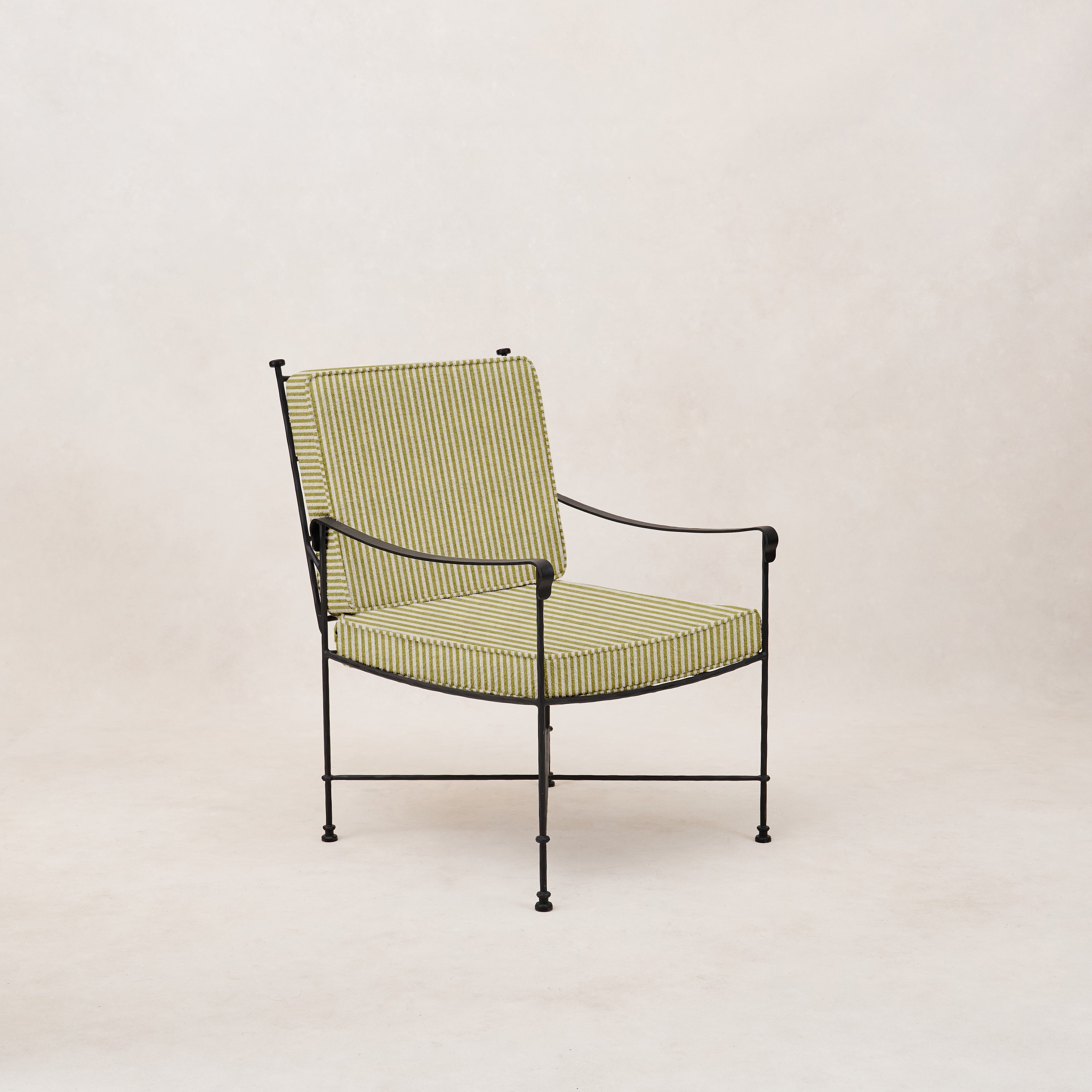 Chaise de salle à manger d'extérieur Provence - Rayures olive