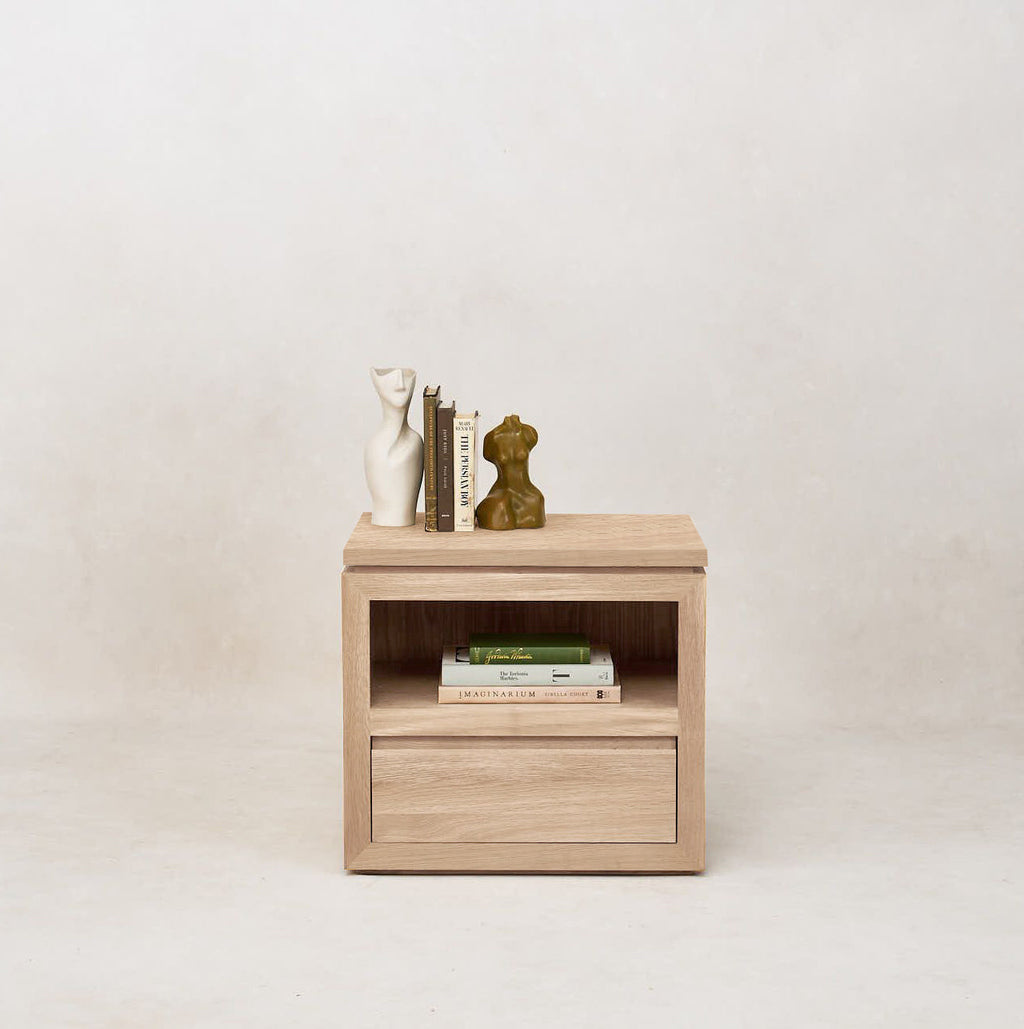 Table de chevet Sofita en bois - Chêne blanc
