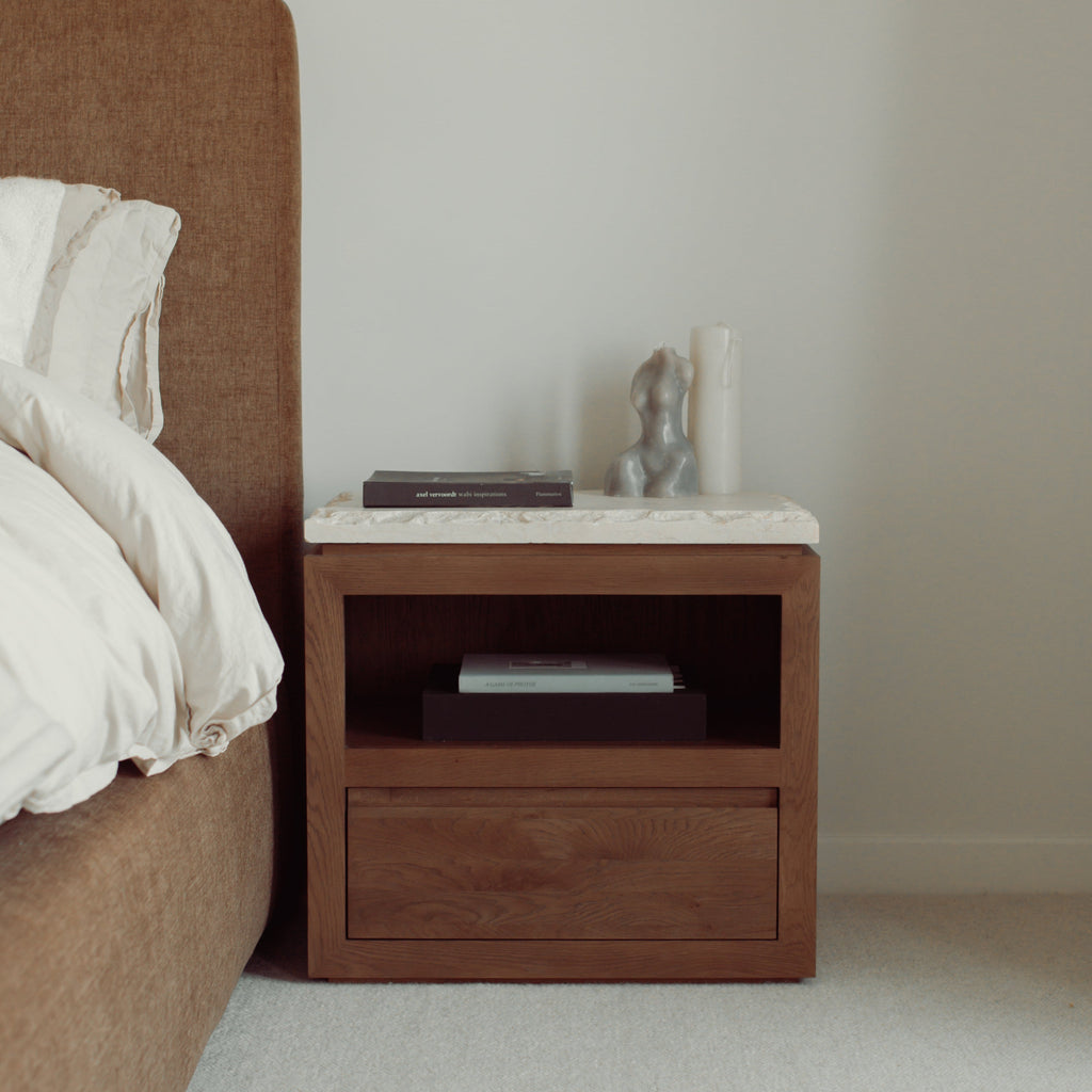 Table de chevet en marbre Sofita - Moka