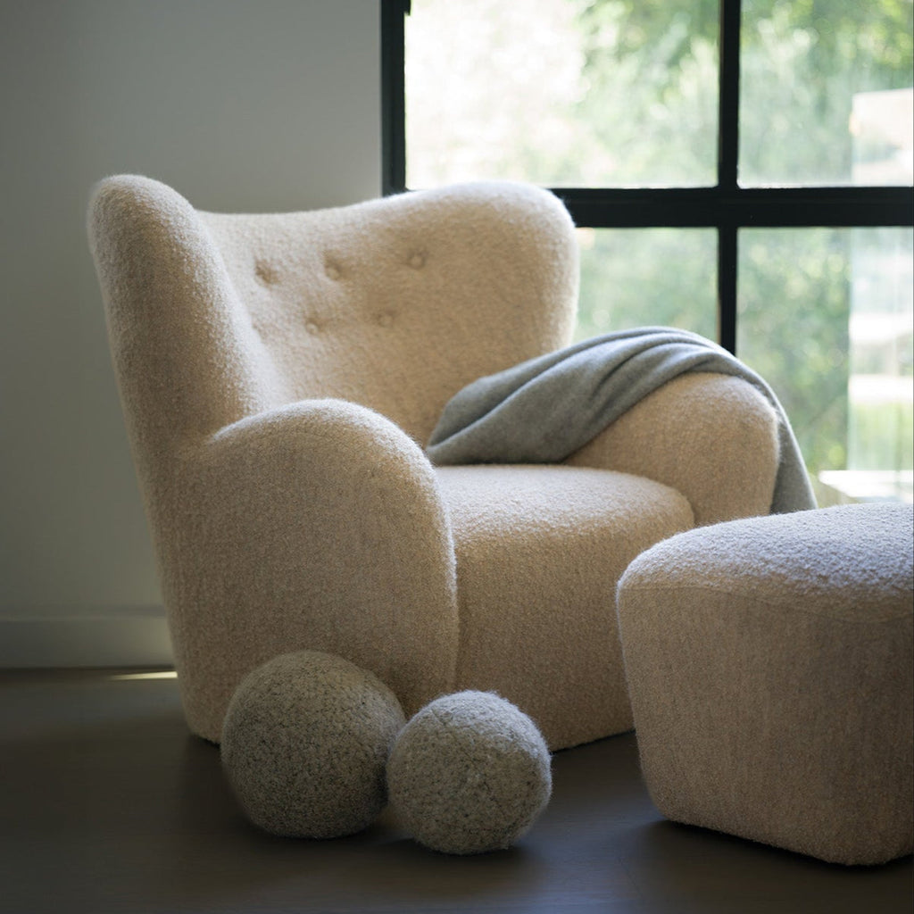 Pouf Papa Teddy - Boucle blanche