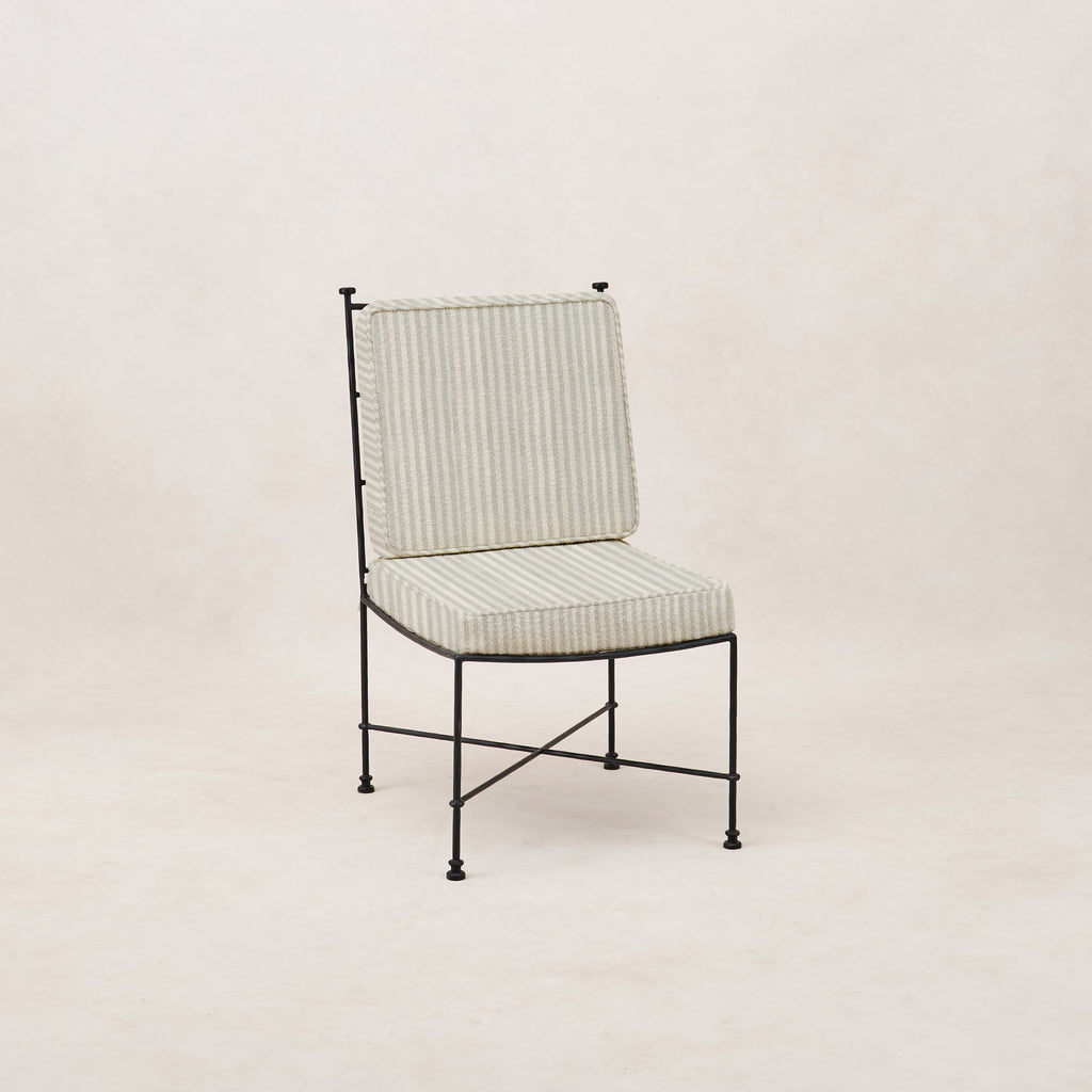 Chaise de salle à manger d'extérieur Provence sans accoudoirs - Rayures brumeuses