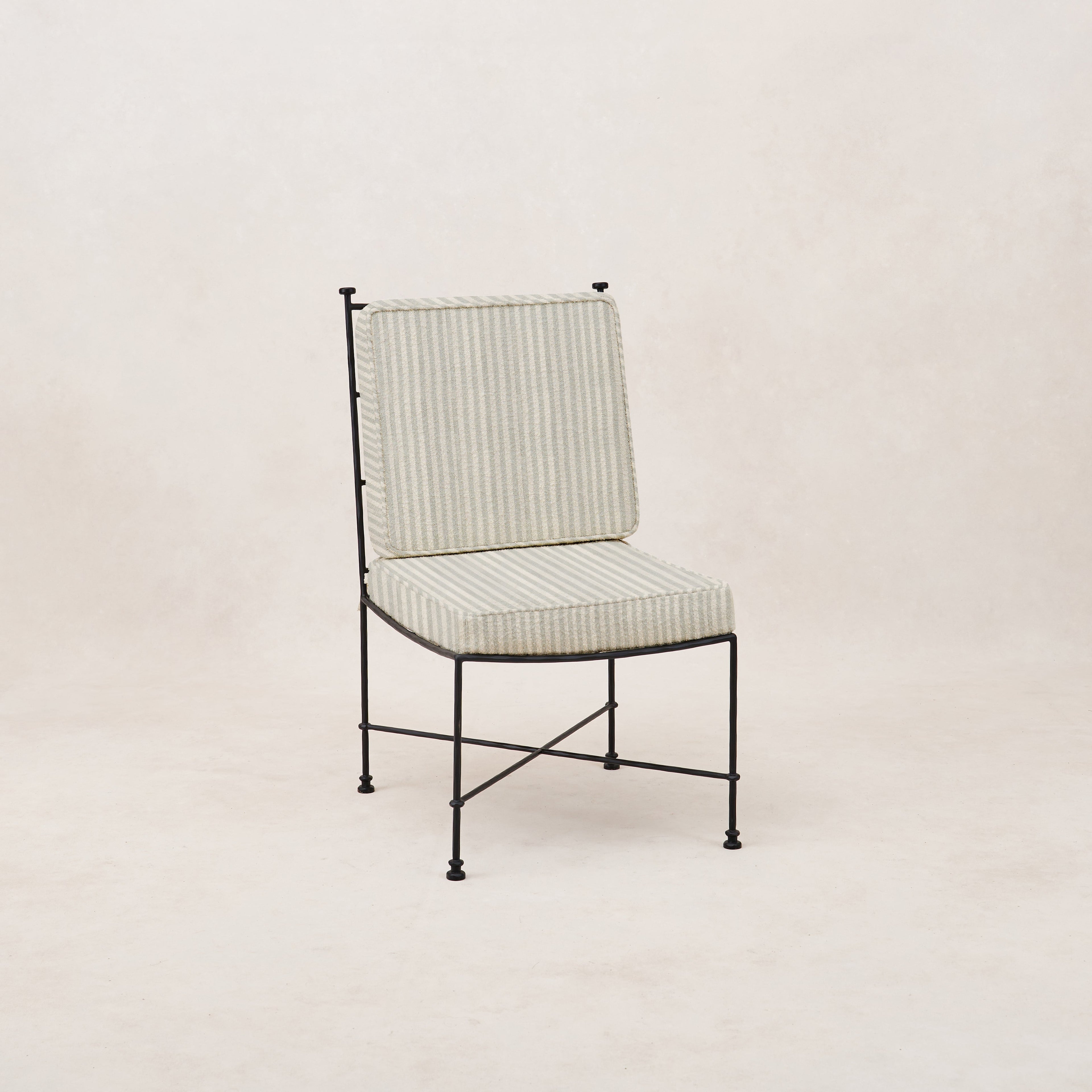 Chaise de salle à manger d'extérieur Provence sans accoudoirs - Rayures brumeuses