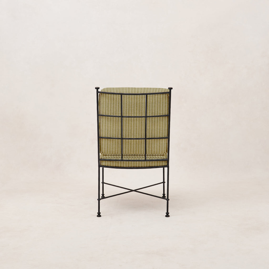 Chaise de salle à manger d'extérieur sans accoudoirs Provence - Rayures olive