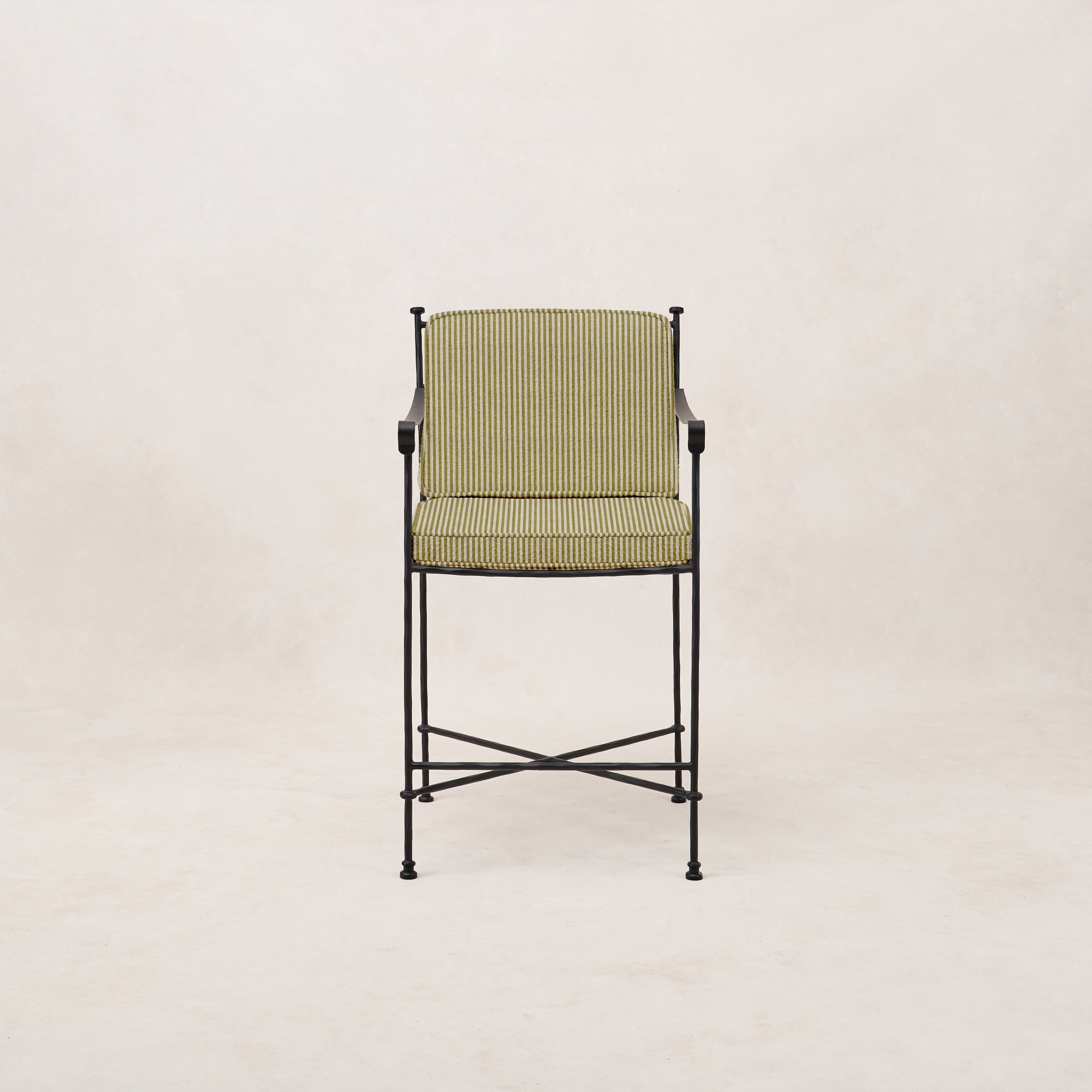 Tabouret de bar d'extérieur Provence - Rayé olive