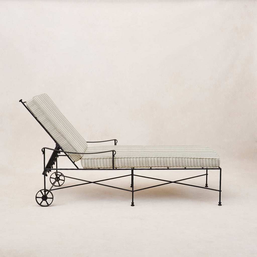 Chaise longue d'extérieur Provence - Rayé brume