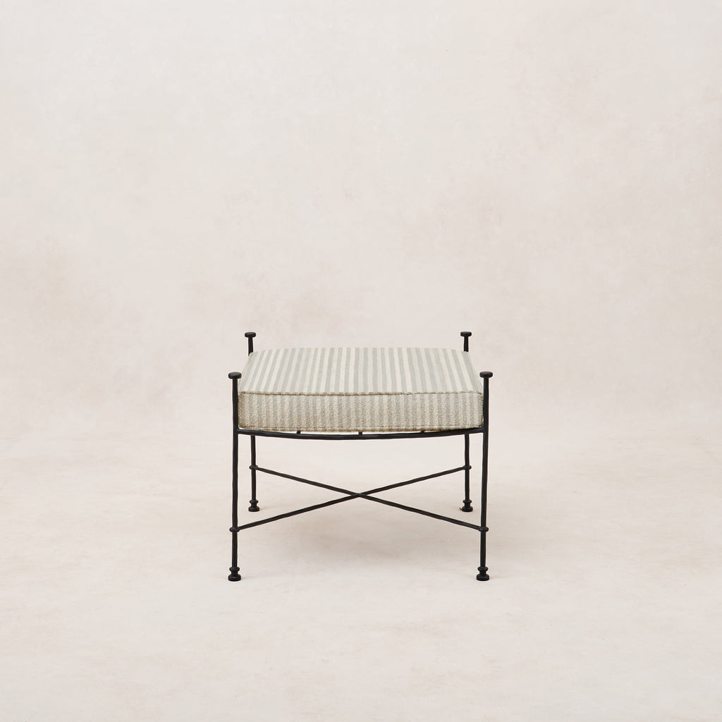 Pouf d'extérieur Provence - Rayé brume