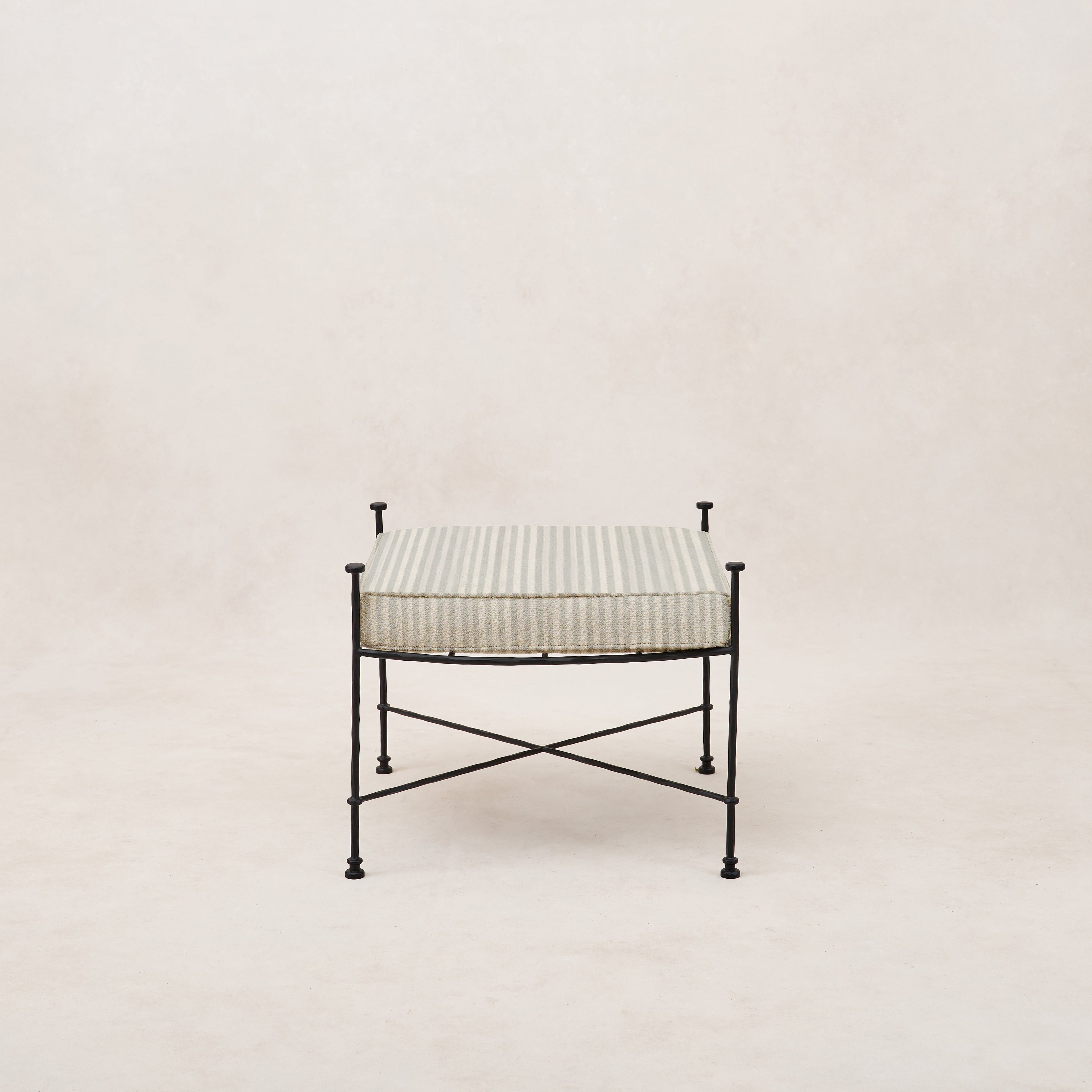 Pouf d'extérieur Provence - Rayé brume