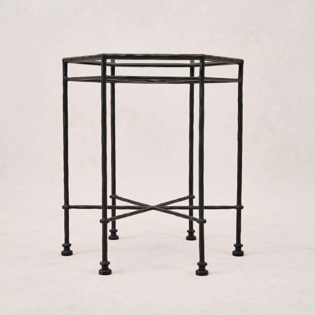 Table d'appoint d'extérieur en verre Provence