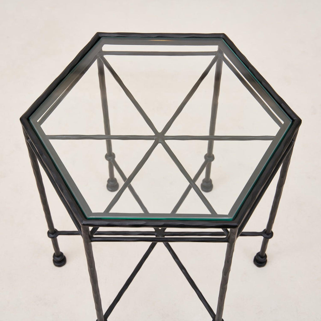 Table d'appoint d'extérieur en verre Provence