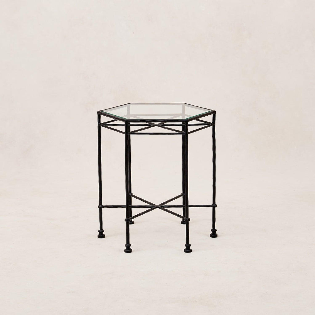 Table d'appoint d'extérieur en verre Provence