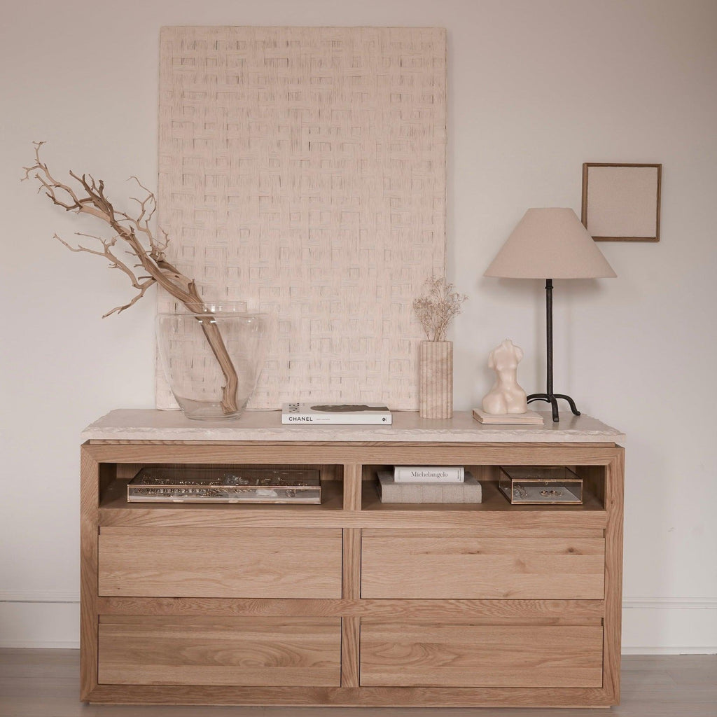 Commode en marbre Sofita - Chêne blanc